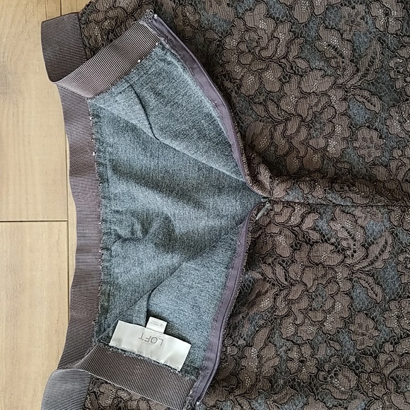 Loft Grey Lace Pencil Skirt - Picture 8 of 12